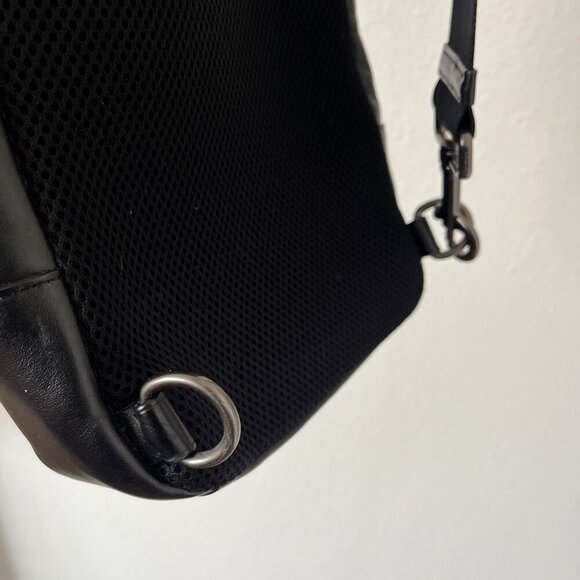 Coach Men's Punched Leather Convertible Backpack Black - Used Trek Terrain - Picture 10 of 13